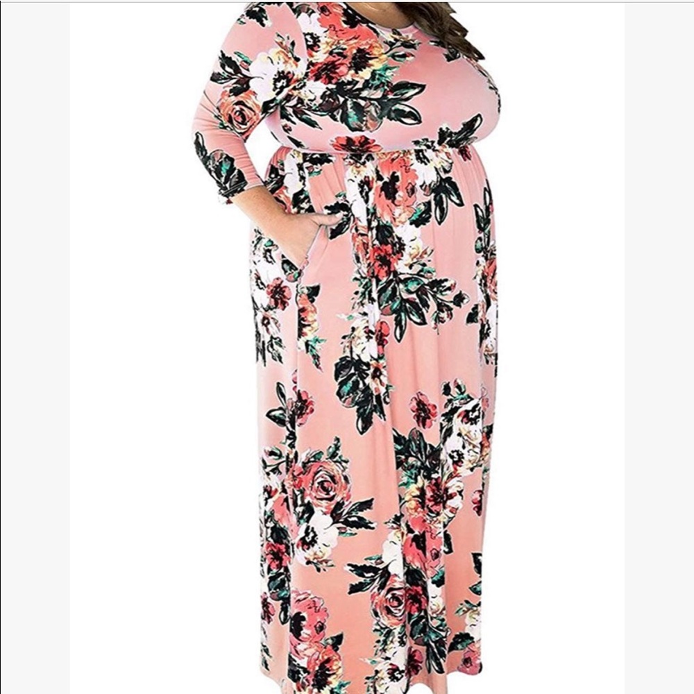 ZAFUL Womens Plus Size Floral Long Dress